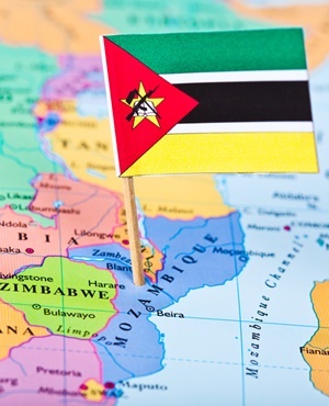 Mozambique map and flag (photo credit: News24/AFP)