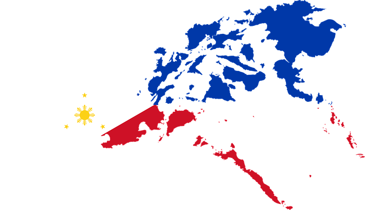 Philippines Flag overlapping on its map