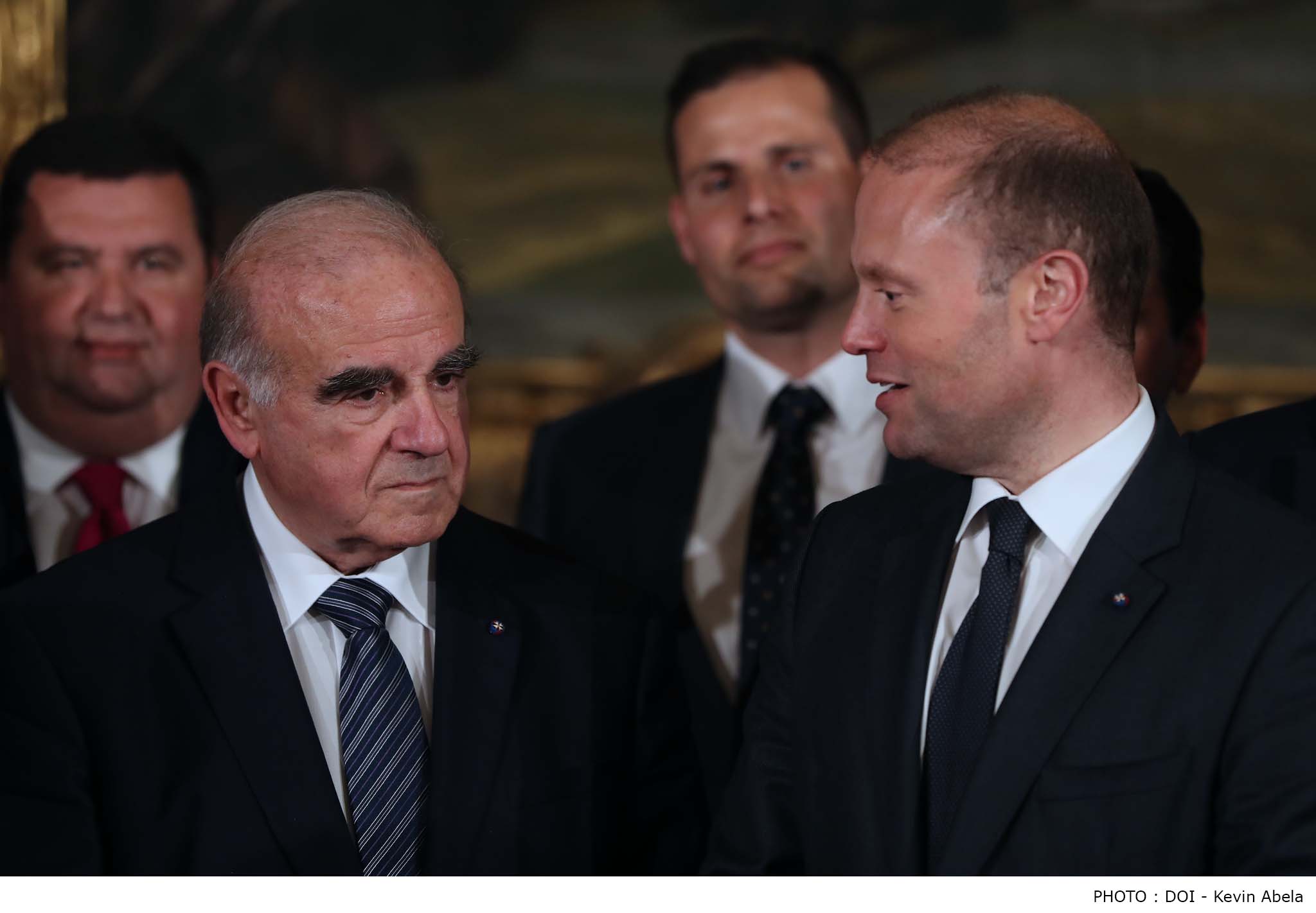 President George Vella - left - with Prime Minister Joseph Muscat (photo credit: Office of the President)