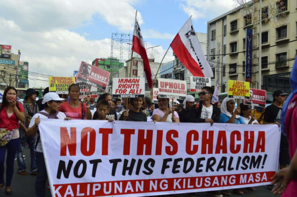 Some protesters oppose charter change and shift to federalism (photo credit: Ana Dominique Pablo)
