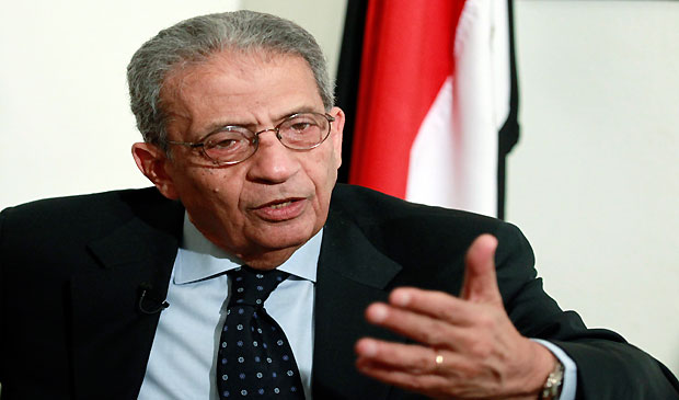 Opposition leader Amr Moussa, 76, a former Arab League secretary-general and Egyptian foreign minister, talks to Reuters during an interview in Cairo, April 29, 2013. (REUTERS/Mohamed Abd El Ghany)