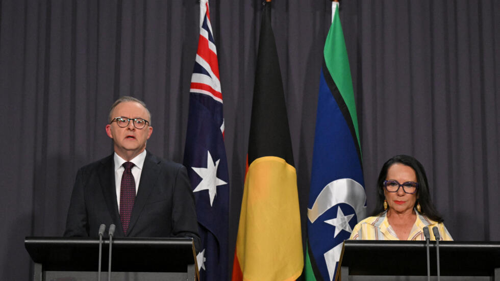 Australian Prime Minister Anthony Albanese and Minister for Indigenous Australians Linda Burney (photo credit: Stringer via Reuters)