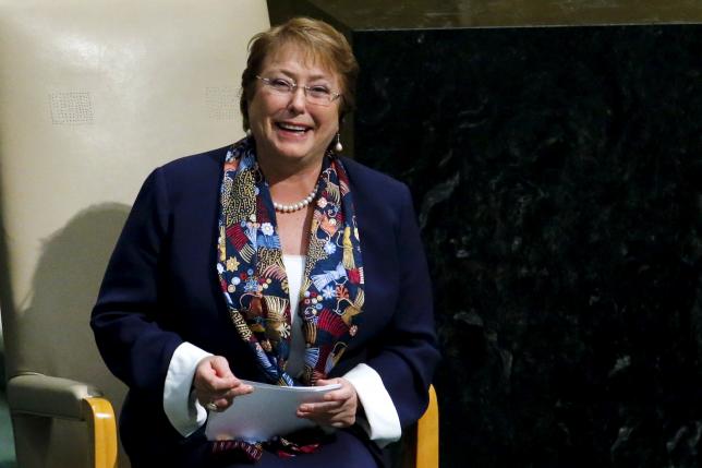 Chile's President Michelle Bachelet (28 September 2015)