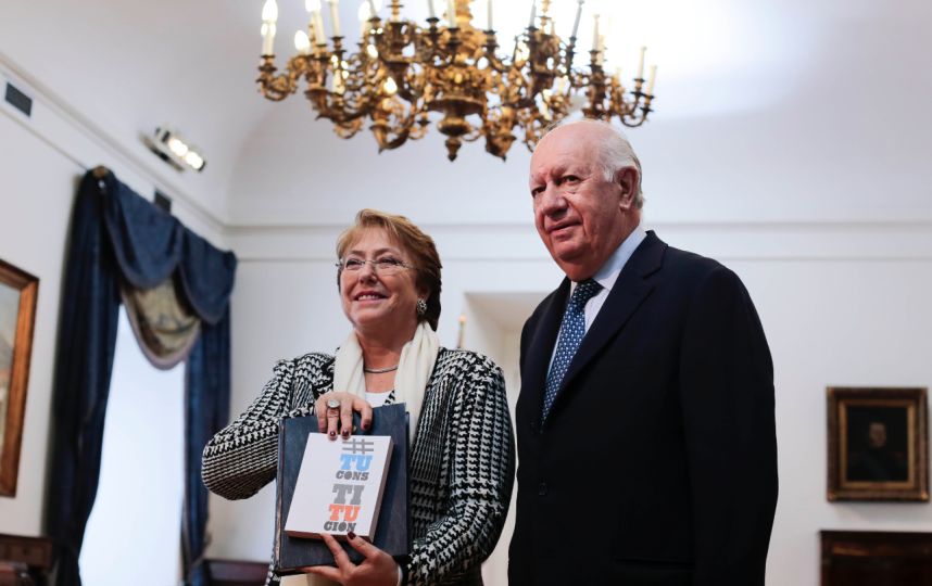 Current Chilean president Michelle Bachelet and ex-president Ricardo Lagos