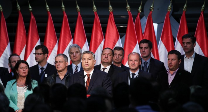 Viktor Orbán speaks after his referendum was declared invalid by the National Election Office (photo credit: Hungarian Free Press)
