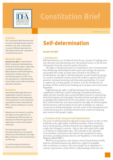 Self-Determination: Constitution Brief