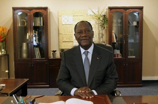 Ivory Coast's President Alassane Ouattara talks during an interview with Reuters at his office in Abidjan October19, 2015. (photo credit: REUTERS/LUC GNAGO)