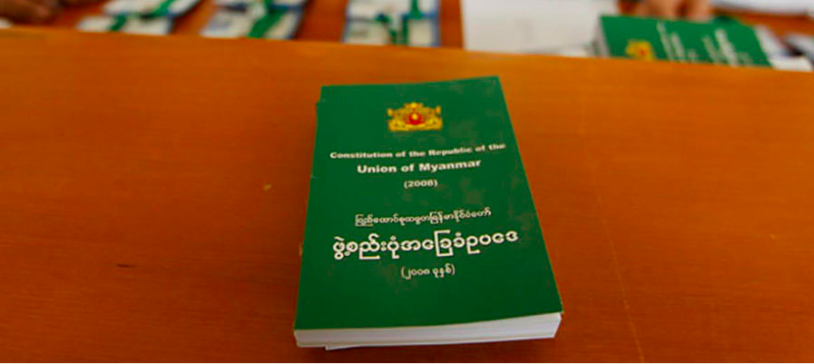 Myanmar Constitution (photo credit: Reuters)