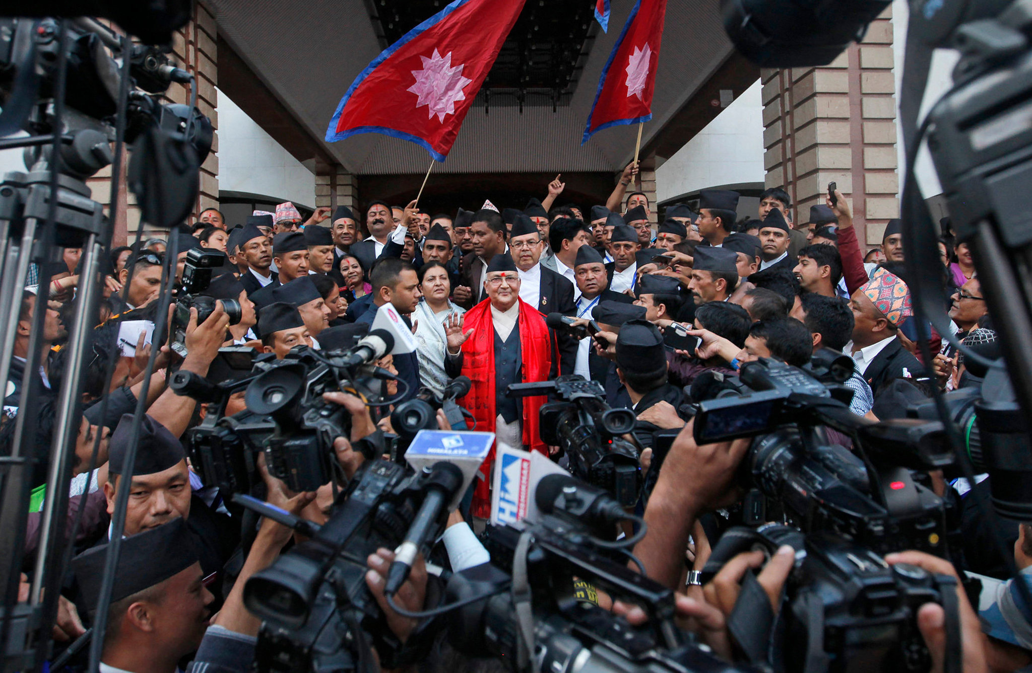 Nepal's new prime minister, K.P. Sharma Oli (photo credit Niranjan Shrestha/Associated Press)