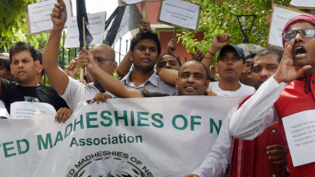 Madhesis protesting against the constitution (photo credit: PTI)