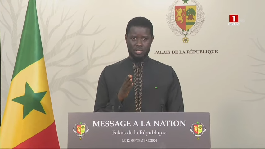 President Bassirou Diomaye Faye address to the nation (photo credit: Président de la République du Sénégal)