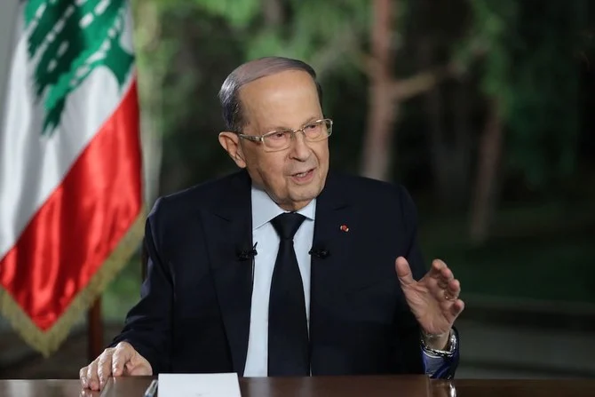 Lebanon's former President Michel Aoun (photo credit: AFP)
