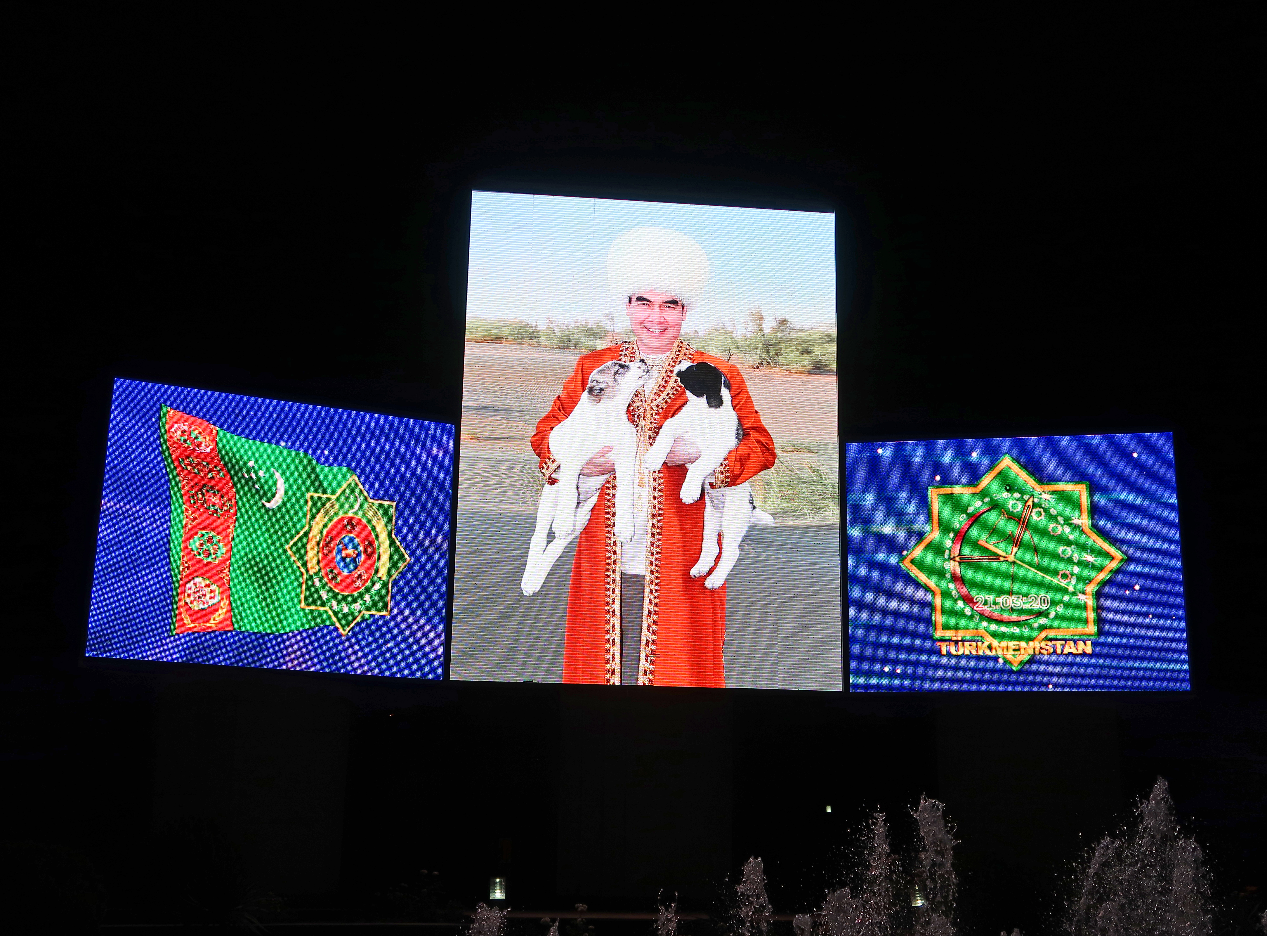 Billboard of President Gurbanguly Berdymukhamedov of Turkmenistan (photo credit: John Pavelka/flickr)