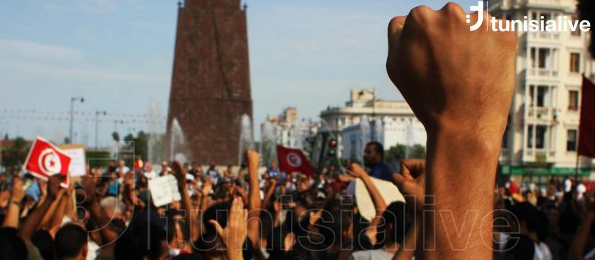 Protest in downtown Tunis, October 22, 2012. Photo credit: Tunisia Live