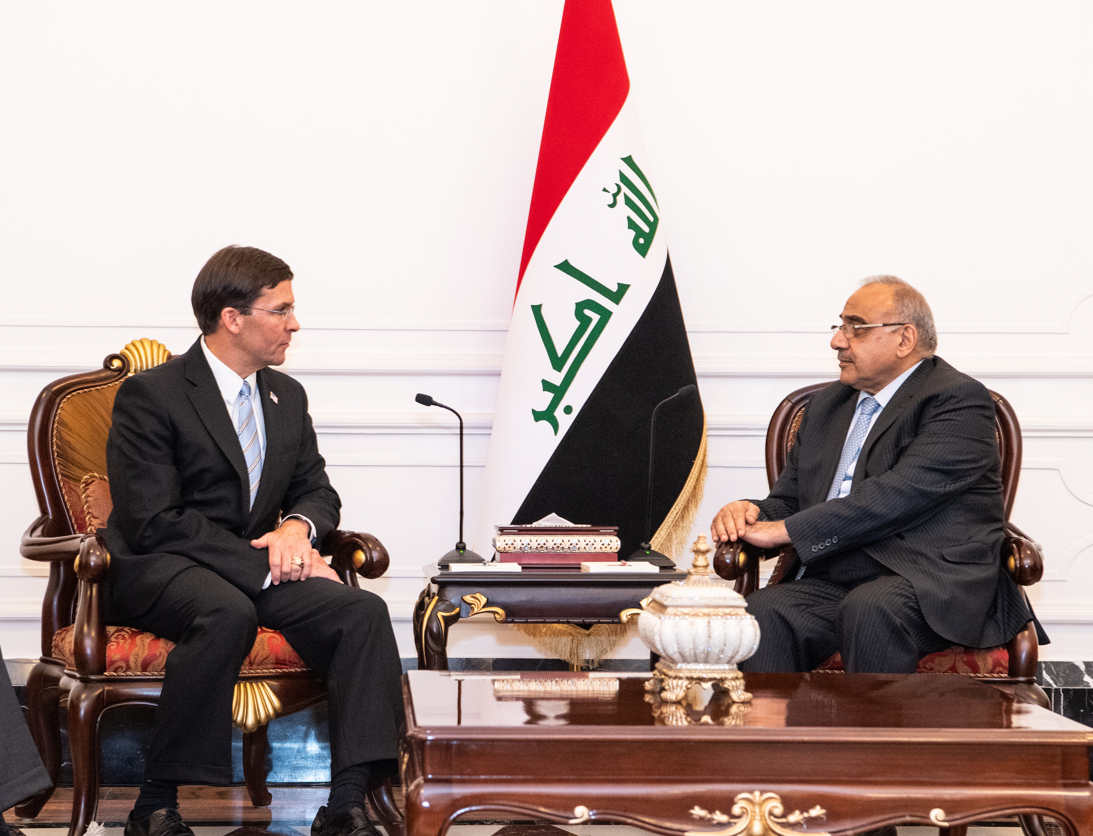 Outgoing Prime Minister Adel Abdul Mahdi of Iraq (photo credit: U.S. Secretary of Defense/flickr)