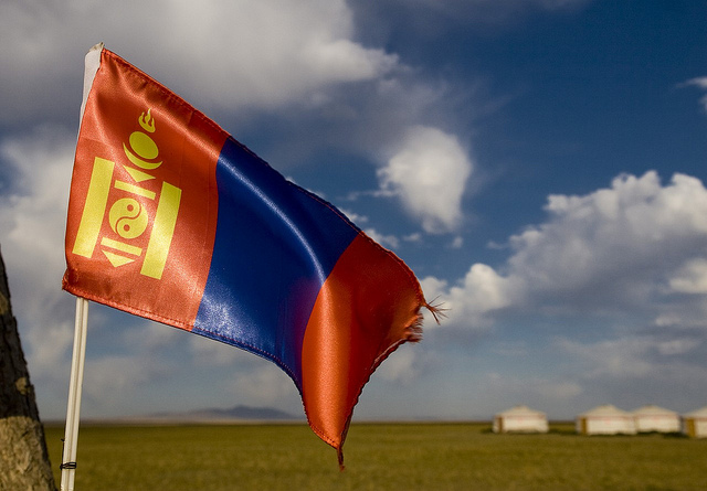 The flag of Mongolia (Photo credit: Flickr)