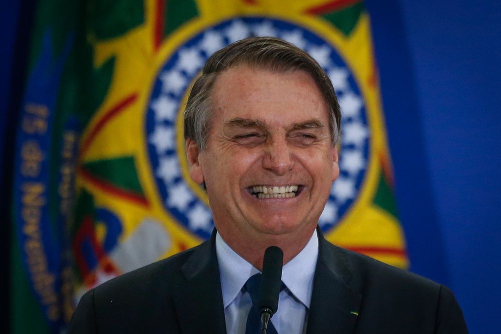 Brazilian President Jair Bolsonaro (photo credit: Andew Coelho/Bloomberg)