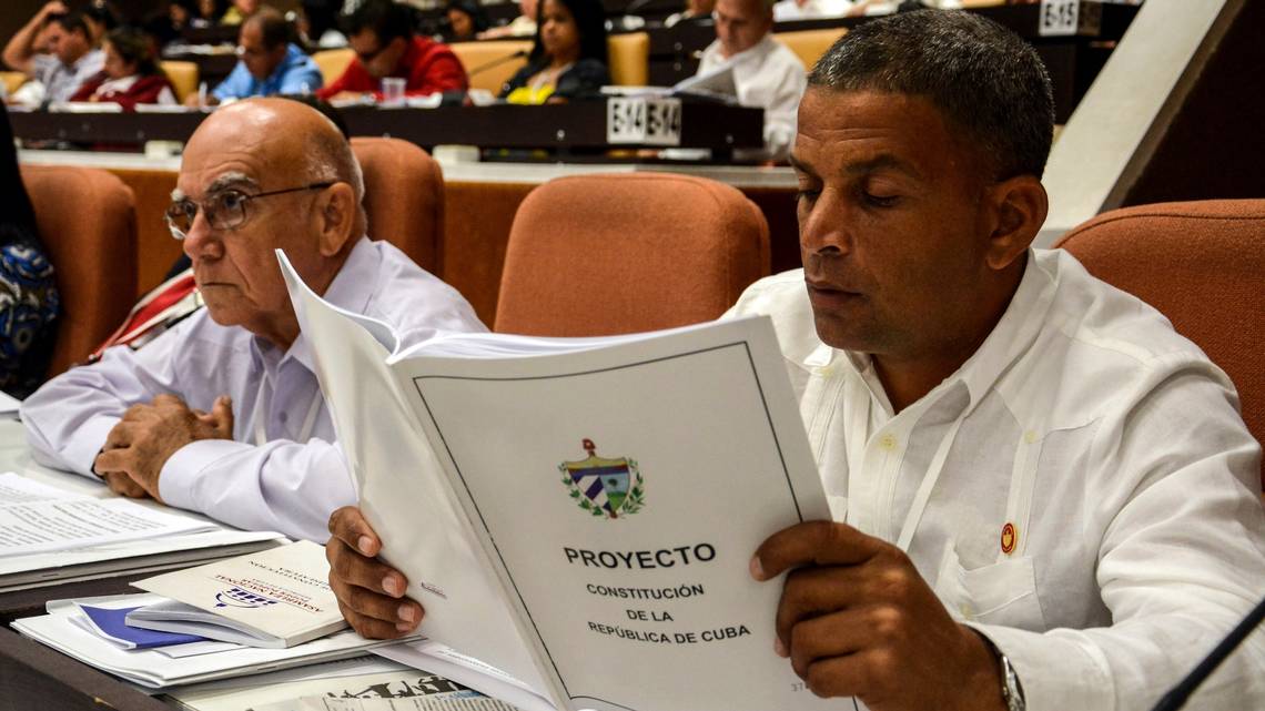 An MP studies the proposed constitution (photo credit: Abel Padron/ACN)