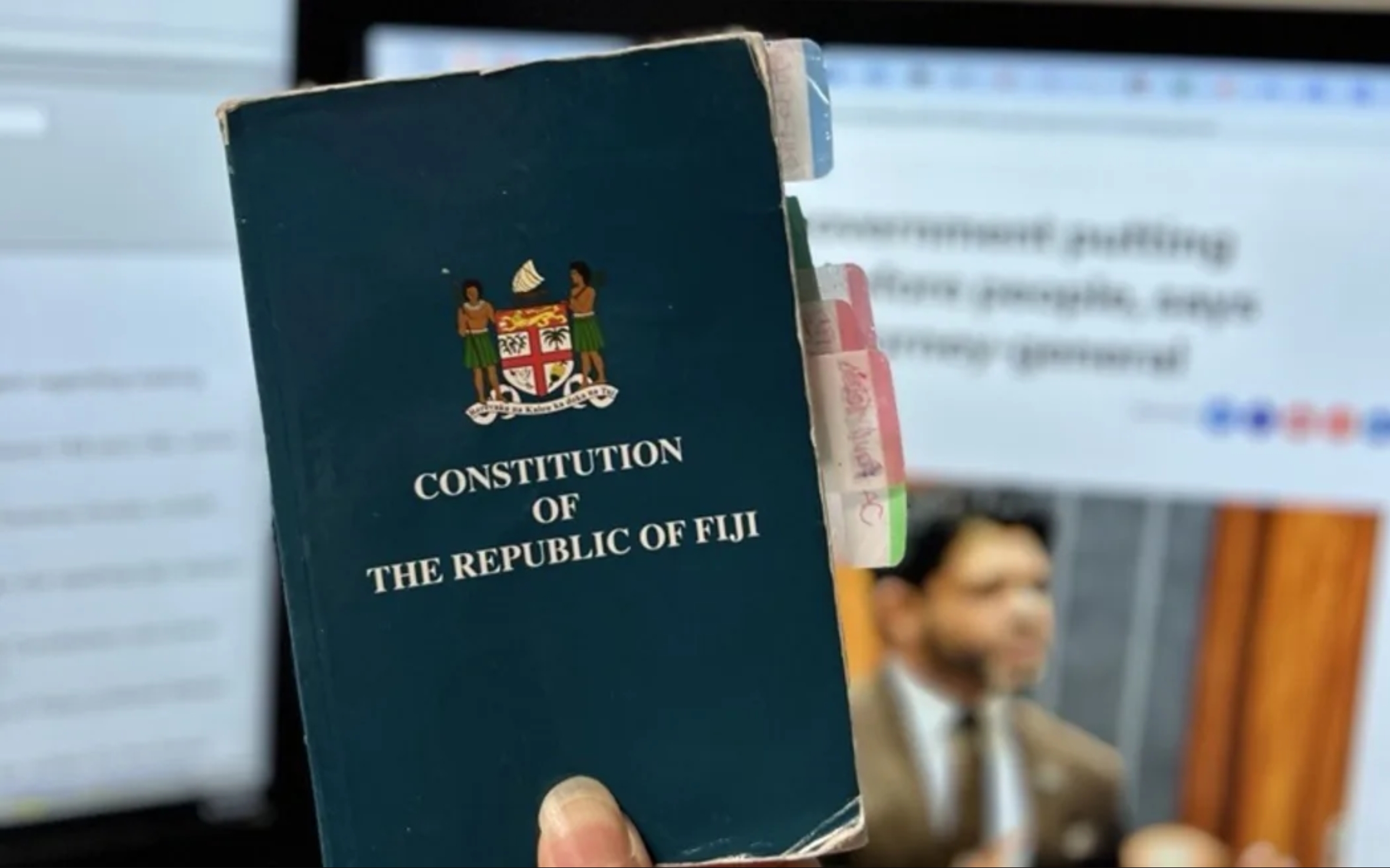 Fiji's 2013 Constitution (credit: Kelvin Anthony via RNZ Pacific) Fiji's 2013 Constitution (credit: Kelvin Anthony via RNZ Pacific)