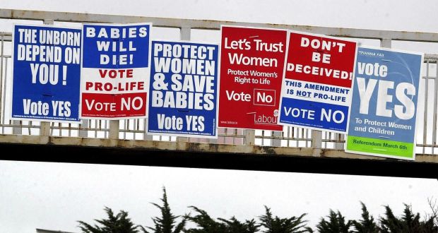 Posters in Dublin before the referendum on the 25th Amendment in 2002 (photo credit: David Sleator)