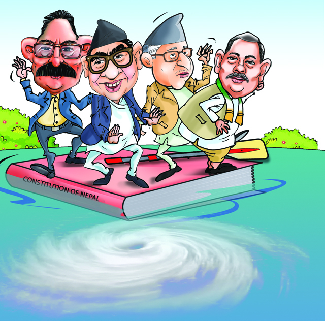 Leaders of the main political parties in Nepal (photo credit: Nepali Times)