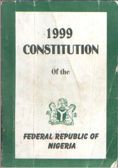 Cover page of the Nigerian Constitution of 1999 (Photo credit: nigerianeye.com)