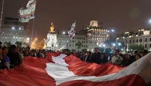 Peruvians protest against corruption (photo credit: TeleSur/Reuters)