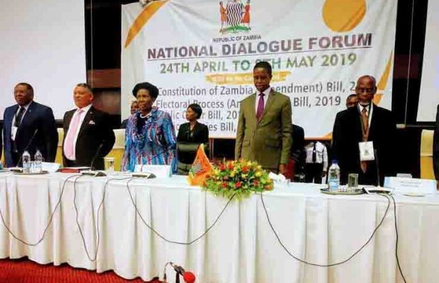 President Lungu - second from right - launches the National Dialogue (credit: The Mast)