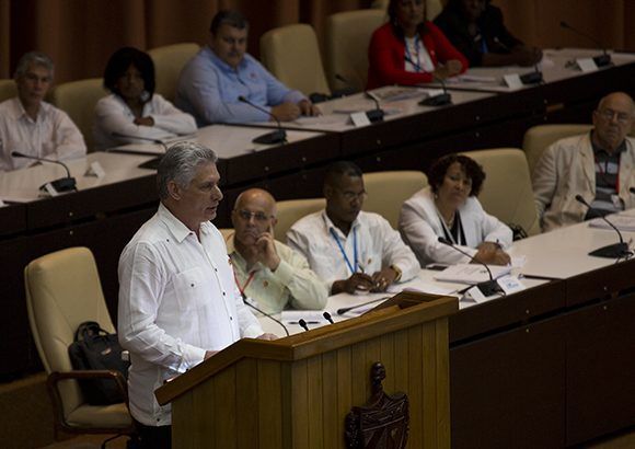 President Miguel Diaz Canel addresses the National Assembly (photo credit: Havana Times/Cubadebate.cu)