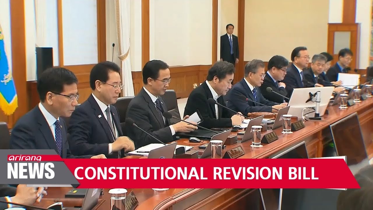 President Moon presents the constitutional reform bill (photo credit: Arirang News)