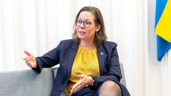 Swedish Migration Minister Maria Malmer Stenergad (photo credit: Stefan Jerrevång/TT)