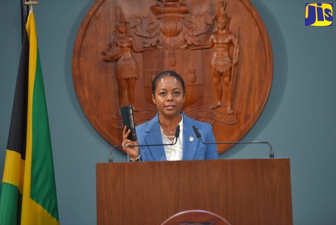 Minister of Legal and Constitutional Affairs, Marlene Malahoo Forte (photo credit: Yhomo Hutchinson)