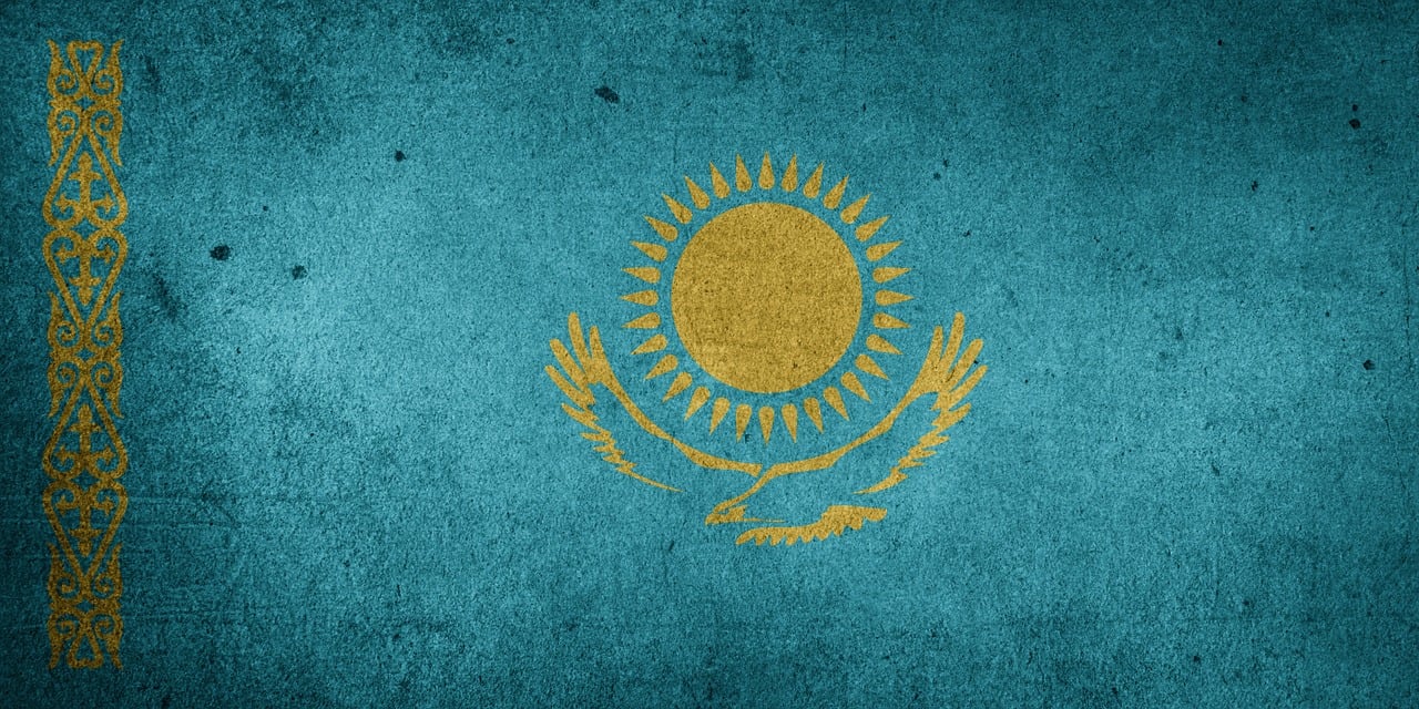 Flag of Kazakhstan (photo credit: Chickenonline via pixabay)