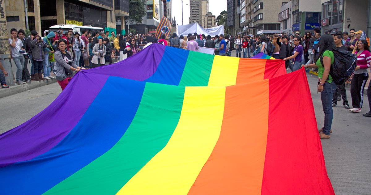 Marchers participate in Bogota's gay pride parade 
