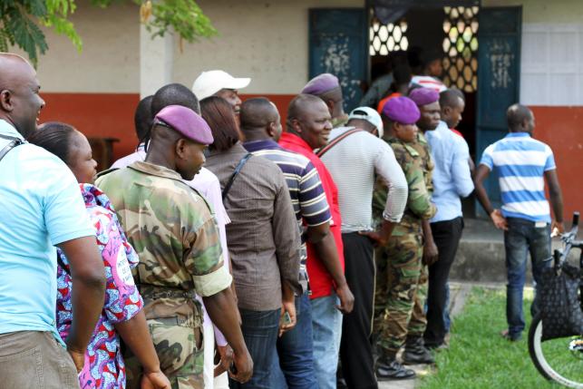 Military personnel vote at a polling station in Brazzaville, Congo, October 25, 2015. (photo credit:REUTERS/ROCH BAKU)