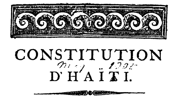 Cover page of the Haitian Constitution (photo credit: Traveling Haiti)
