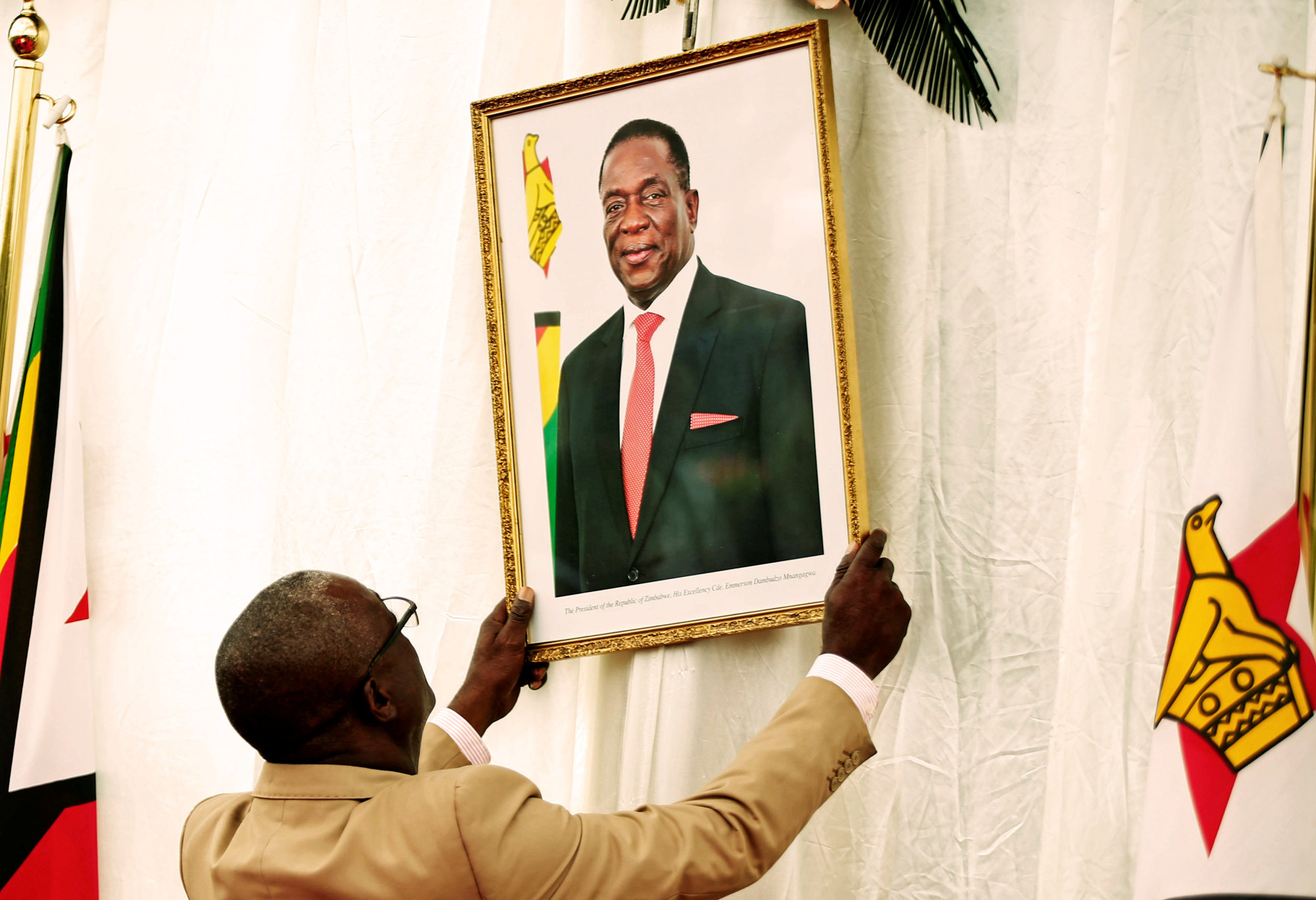 Portrait of President Emmerson Mnangagwa (photo credit: Reuters)