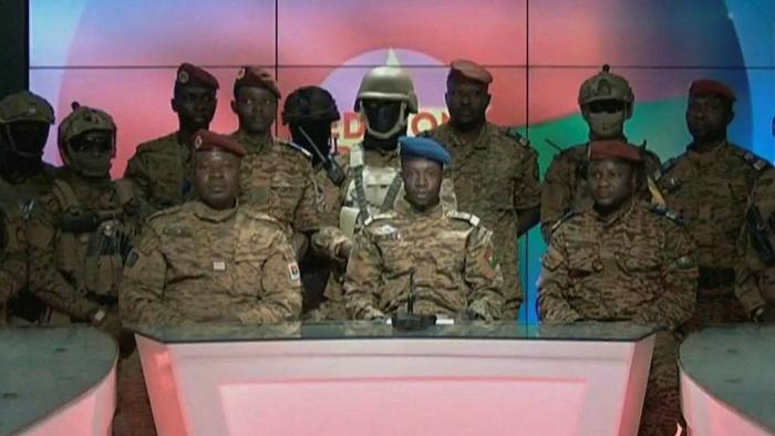Televised announcement of president Roch Kaboré's detention (photo credit: Radio Télévision du Burkina)