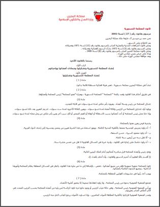البحرين: قانون المحكمة الدستورية لعام 2002
