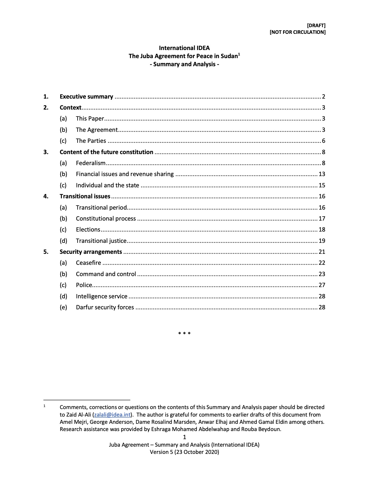 Summary and Analysis of Sudan’s 2020 Peace Agreements Summary and Analysis of Sudan’s 2020 Peace Agreements