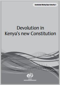 Devolution in Kenya's new Constitution