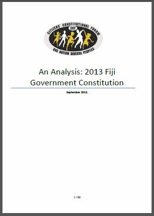 Fiji: An Analysis: 2013 Government Constitution