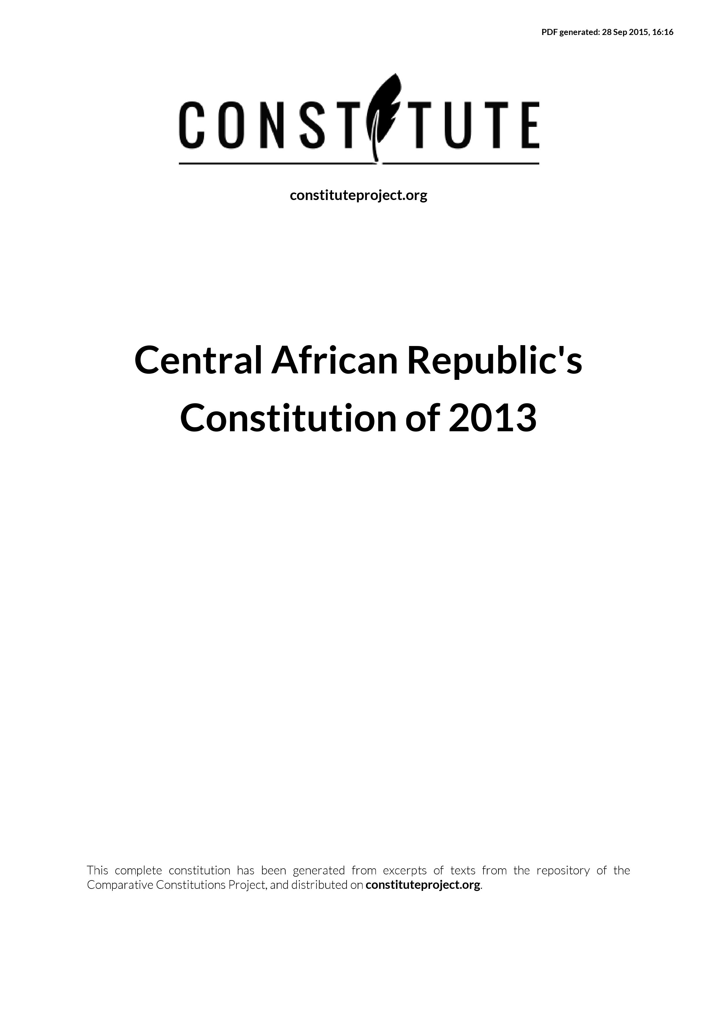 Interim Constitution - Central African Republic (2013-present)