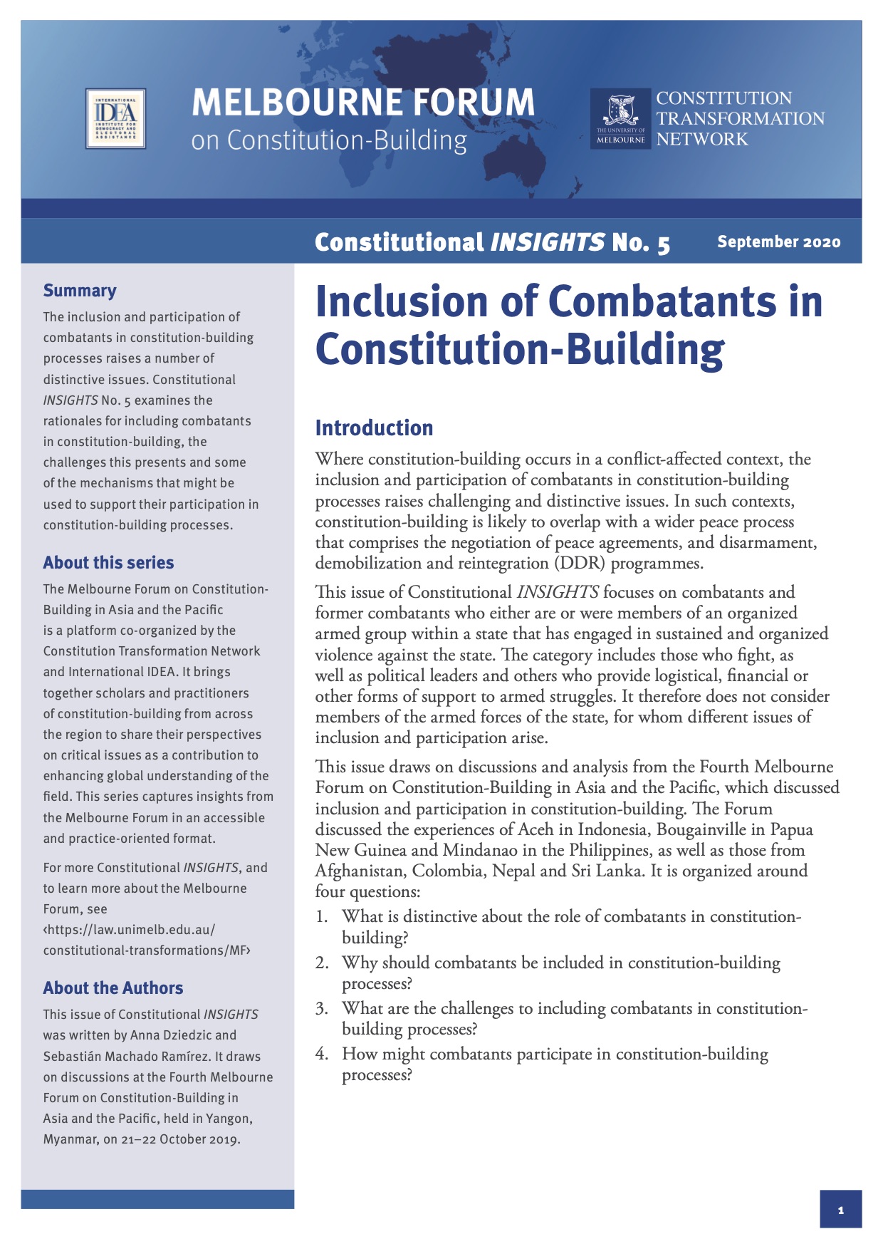 Inclusion of Combatants in Constitution-Building