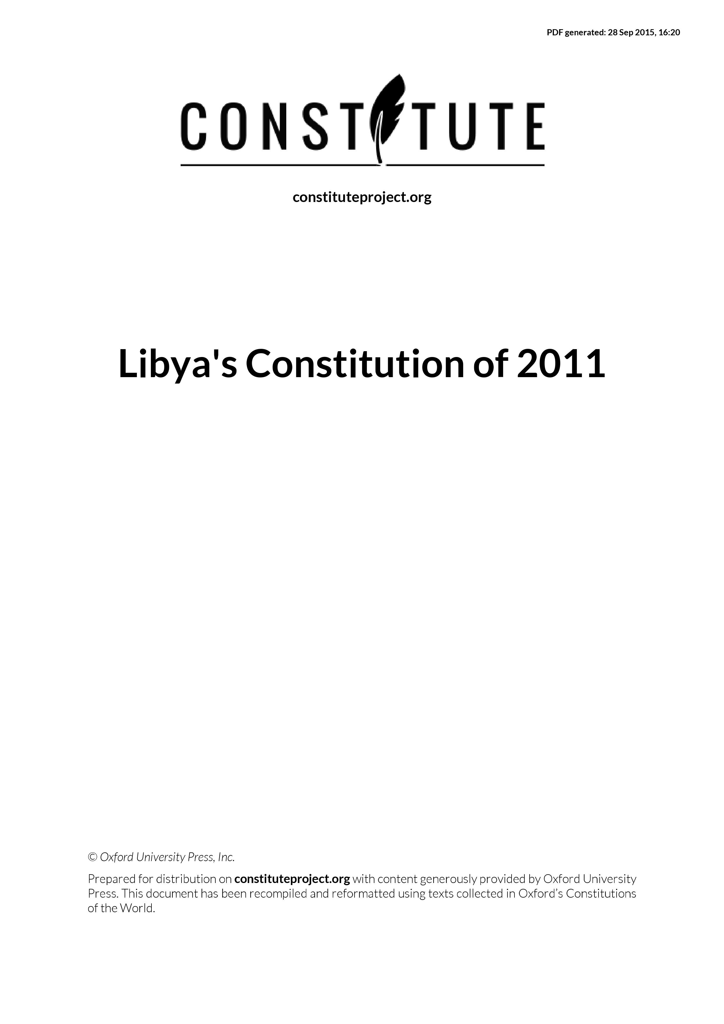 Interim Constitution - Libya (2011-present) 