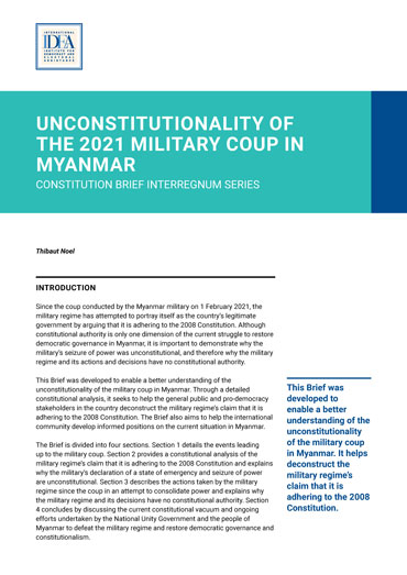Unconstitutionality of the 2021 Military Coup in Myanmar
