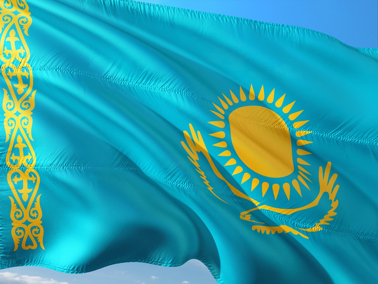 Flag of Kazakhstan (photo credit: jorono via pixabay) Flag of Kazakhstan (photo credit: jorono via pixabay)