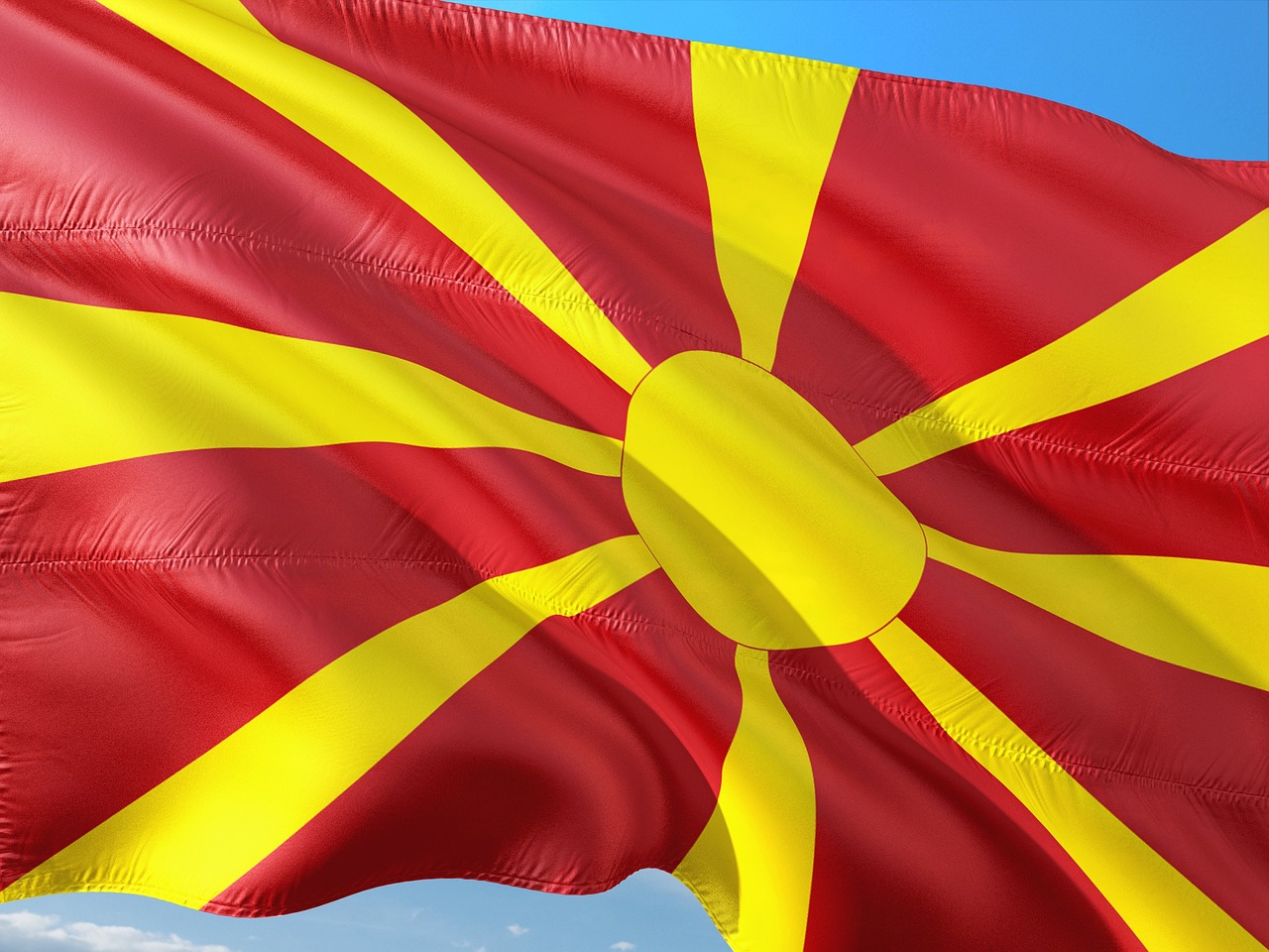 Flag of North Macedonia (photo credit: jorono via pixabay)