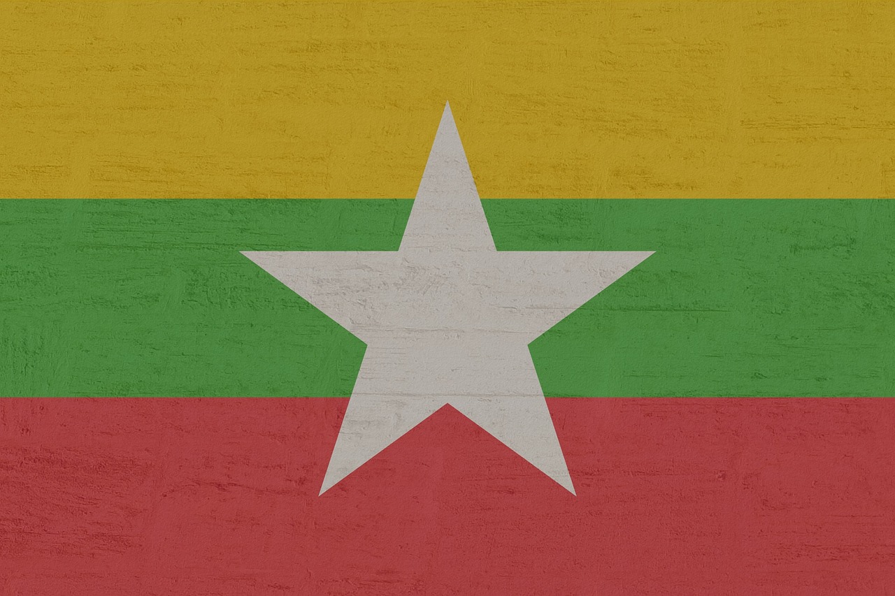 Flag of Myanmar (photo credit: Kaufdex via pixabay)