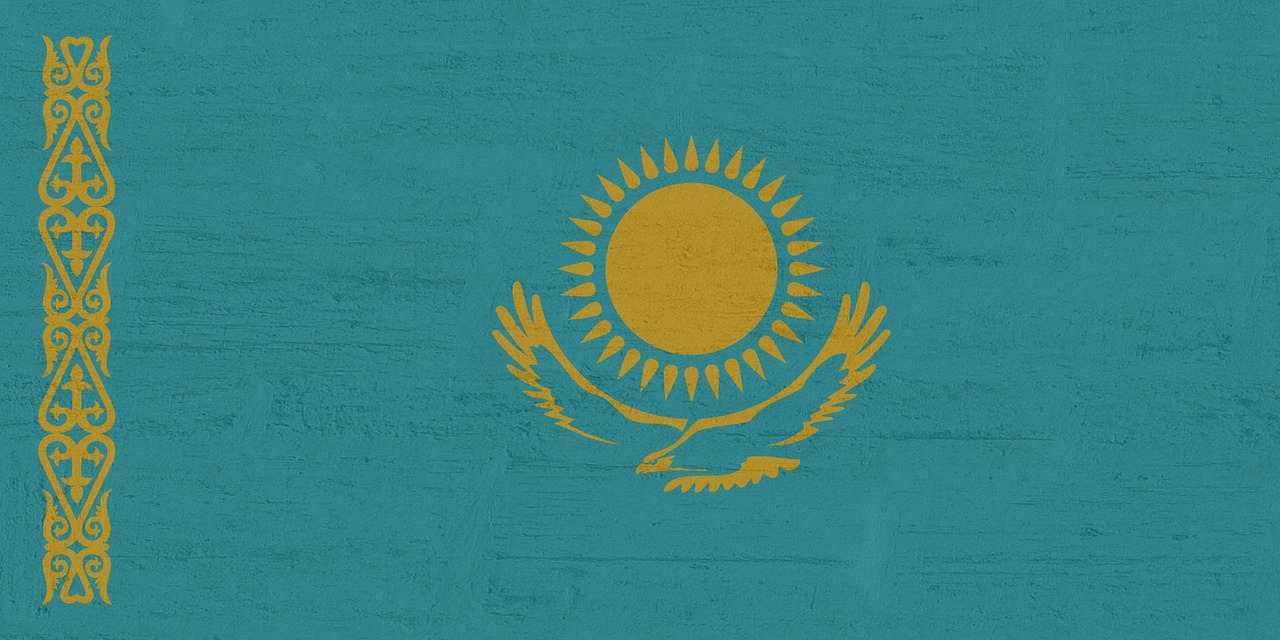 Flag of Kazakhstan (photo credit: Kaufdex via pixabay)